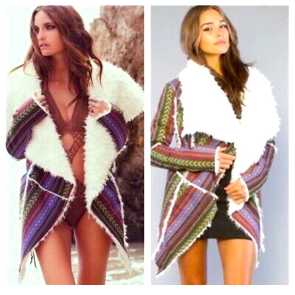 UNIF Colorful Tribal Fur Jacket